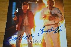 Michael J Fox Christopher Lloyd Signed 11x14 Back To Future with AUTOGRAPH LOA
