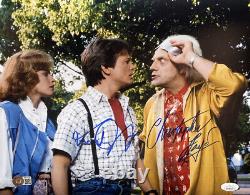 Michael J. Fox Christopher Lloyd Signed 11x14 Back to the Future Photo JSA BAS