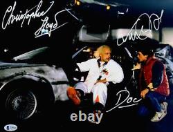 Michael J Fox Christopher Lloyd Signed 11x14 Photo Back To The Future Bas 565