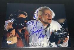 Michael J Fox & Christopher Lloyd Signed 11x14 Photo Back to the Future PSA T1