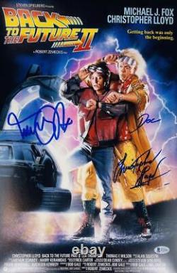 Michael J Fox Christopher Lloyd Signed 12x18 Photo Back To Future Bttf Bas 541