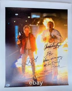 Michael J Fox Christopher Lloyd Signed 16x20 Canvas Photo Back To Future Bas 520