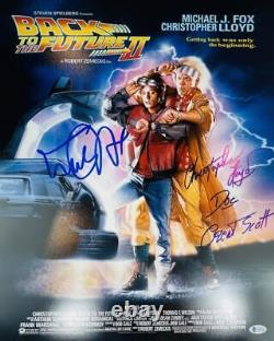 Michael J Fox Christopher Lloyd Signed 16x20 Photo Back To Future Bttf Bas 534