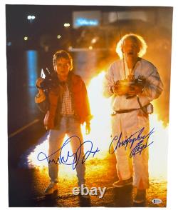 Michael J Fox Christopher Lloyd Signed 16x20 Photo Back To The Future Beckett 2