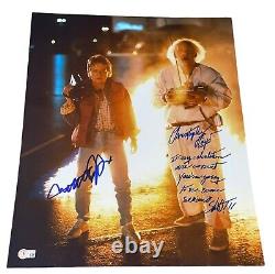 Michael J Fox Christopher Lloyd Signed 16x20 Photo Back to the Future Beckett A