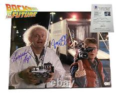Michael J Fox Christopher Lloyd Signed Auto 16x20 Photo Back To The Future Bas