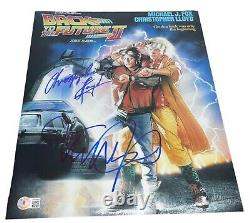 Michael J Fox Christopher Lloyd Signed Autograph 11x14 Back To The Future BAS B4