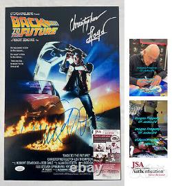 Michael J Fox Christopher Lloyd Signed BACK TO THE FUTURE 12x18 Photo PROOF JSA