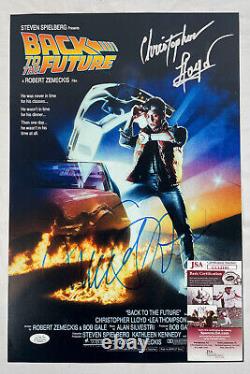 Michael J Fox Christopher Lloyd Signed BACK TO THE FUTURE 12x18 Photo PROOF JSA