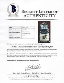 Michael J Fox Christopher Lloyd Signed BACK TO THE FUTURE 3 124 DeLorean BAS