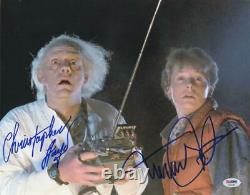 Michael J Fox Christopher Lloyd Signed Back To The Future 11x14 Photo Psa Loa F