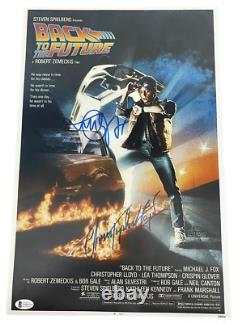 Michael J Fox Christopher Lloyd Signed Back To The Future 12x18 Photo Beckett A