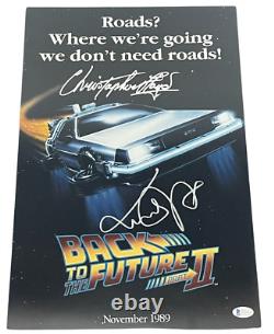 Michael J Fox Christopher Lloyd Signed Back To The Future 12x18 Photo Beckett B