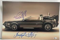 Michael J Fox Christopher Lloyd Signed Back To The Future 12x18 Photo Beckett D