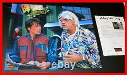 Michael J Fox Christopher Lloyd Signed Back To The Future 2 16X20 Poster PSA