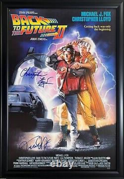 Michael J Fox Christopher Lloyd Signed Back To The Future 2 Framed Poster Psa