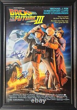 Michael J Fox Christopher Lloyd Signed Back To The Future 3 Framed Poster Psa