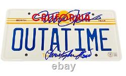 Michael J Fox Christopher Lloyd Signed Back To The Future License CA Plate BAS
