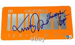 Michael J Fox Christopher Lloyd Signed Back To The Future License CA Plate BAS