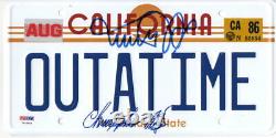 Michael J Fox Christopher Lloyd Signed Back To The Future License Plate Psa 10