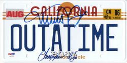 Michael J Fox Christopher Lloyd Signed Back To The Future License Plate Psa 11