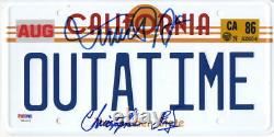 Michael J Fox Christopher Lloyd Signed Back To The Future License Plate Psa 13