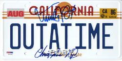Michael J Fox Christopher Lloyd Signed Back To The Future License Plate Psa 2