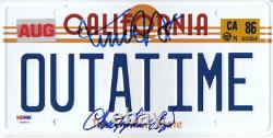 Michael J Fox Christopher Lloyd Signed Back To The Future License Plate Psa 21
