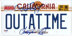 Michael J Fox Christopher Lloyd Signed Back To The Future License Plate Psa 31