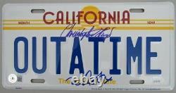 Michael J Fox/Christopher Lloyd Signed Back to Future License Plate BAS 162923