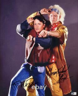 Michael J Fox & Christopher Lloyd Signed Back to the Future 16x20 Photo Framed