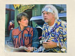 Michael J Fox Christopher Lloyd Signed Back to the Future pt2 11x14 Photo JSA A