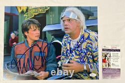 Michael J Fox Christopher Lloyd Signed Back to the Future pt2 11x14 Photo JSA A