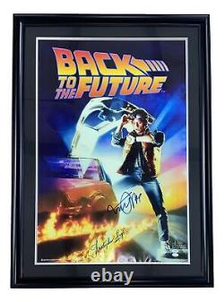 Michael J Fox Christopher Lloyd Signed Framed Back To The Future Poster PSA+JSA