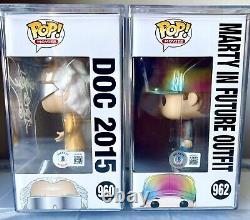 Michael J Fox & Christopher Lloyd Signed Funko POP! Back To The Future 960 962