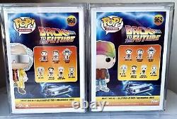 Michael J Fox & Christopher Lloyd Signed Funko POP! Back To The Future 960 962