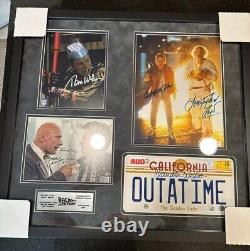 Michael J Fox Christopher Lloyd Signed Photo Frame Back To The Future Bas