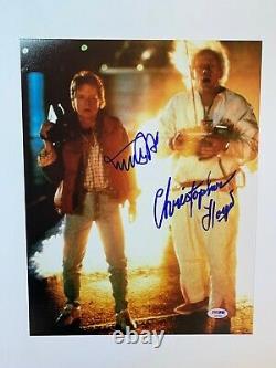 Michael J Fox Christopher Lloyd autographed 11x14 photo PSA Back to the Future