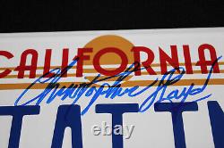 Michael J Fox Christopher Lloyd signed License Plate Back to the Future, BAS LOA