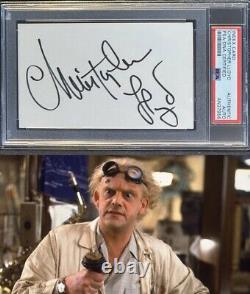 PSA DNA Christopher Lloyd Signed? Auto Slabbed 3x5 Index Card Back to the Future