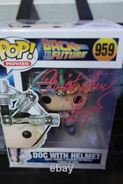 Signed Pop #959 Back to the Future Doc With Helmet Christopher Lloyd + COA